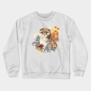 Scottish Fold Floral Crewneck Sweatshirt